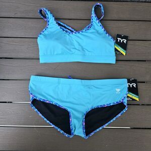TYR Womens Durafast Lunetta Lyn Racerback Top  & Matching Hipkini SZ XS NEW